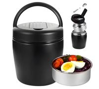 PORFOYO Boîte Alimentaire Isotherme, 1500 ml Boite Isotherme Repas Chaud, Thermos Alimentaire Chaud En Acier Inoxydable, Boîtes Alimentaires Isothermes Avec Cuillère pour Camping, Randonnée Et Bureau