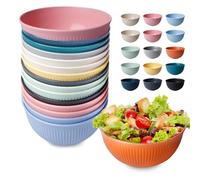 PORFOYO Bol Petit Dejeuner, Lot de 15 700ml Bol Plastique Incassable et Léger Réutilisable Sans BPA Passe Au Micro Ondes et Lave Vaisselle Bol Poke Bowl pour Céréales Soupe Riz Salade Pâtes Snack