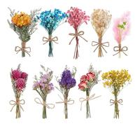 PORFOYO Bouquet de fleurs séchées, fleurs séchées pour le bricolage, 10 paquets de fleurs séchées naturelles mélangées, mini bouquet de fleurs séchées pour cadre photo, art, bricolage, résine