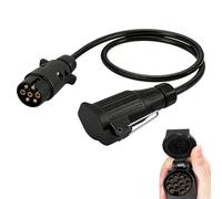 Porfoyo Câble de rallonge pour remorque 7 à 13 broches, adaptateur de remorque 7 à 13 broches, câble adaptateur universel pour caravane, camping-car, voiture, véhicule utilitaire léger, 38 cm