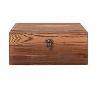 PORFOYO Caisse en bois avec couvercle - 28 × 24 × 10 cm - Vintage - Décorative - Avec couvercle - Boîte à souvenirs - Boîte à trésor - En bois - Pour souvenirs, bijoux, cadeaux