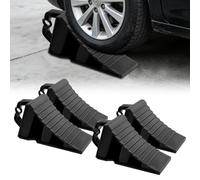 PORFOYO Cales De Roue en Plastique avec Poignée, 4 Pièces Cale De Roue Plastique, 20 X 12 X 11cm Cales De Remorque, Cales De Frein pour Camping Car, Voiture, Cale Caravane