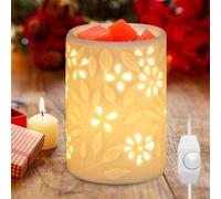 PORFOYO Chauffe-cire - Lampe à parfum électrique en céramique - Lampe aromatique pour cire parfumée - Réchaud pour huiles essentielles - Pour bureau, yoga, chambre à coucher
