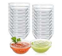 PORFOYO Coupelle Dessert, 20 Pièces Petits Bol En Verre 7,5 cm, 75 ml Transparente pour Sauces Confiture Fruits épices Amuse-Bouche Petits Plats Bol Poke Bowl Compatible Lave-Vaisselle Et Micro Ondes