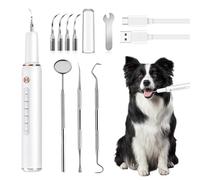 PORFOYO Détartreur dentaire pour chien et chat - Nettoyeur dentaire à ultrasons pour chien et chat - Avec lumière LED - Détartreur à ultrasons IPx6 - Avec 2 têtes de nettoyage - 5 modes