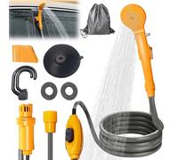 PORFOYO Douche De Camping 12V Douche Portable, Douche Camping avec Pompe Camping Douche Extérieure Kit De Douche Mobile avec Pommeau De Douche Et Tuyau, pour Randonnée, Camping, Nettoyage des Animaux