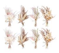 PORFOYO Fleurs Séchées, Mini Fleurs Séchées, Lot De 8 Bouquet De Fleurs Séchées, Fleurs Séchées Naturelles, Fleur Sechees Decoration pour Scrapbooking Bricolage Fabrication Artisanat, Mariage et Fête