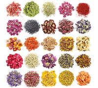 PORFOYO Fleurs Séchées Naturelles, 25 Sortes Fleur Séchées pour Bougie Savon, Fleurs Pétales, Fleur Sechees Decoration, Mélangées Fleur Séchée pour Bricolage Artisanat Photo Décoration Bougies