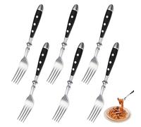 PORFOYO Fourchettes De Table, 6 Pièces, 19.8 CM, Set De Fourchettes En Acier Inoxydable Noir, Passe Au Lave-vaisselle