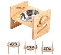 PORFOYO Gamelle surélevée pour chien - Acier inoxydable 304 - 4 hauteurs réglables - 7 à 13 cm - Pour petits chiens et chats