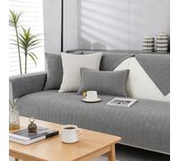 PORFOYO Housse De Canapé, Protection Canape Chat Anti Griffe, Housse De Canape 2 Places, Couvre Canapé 2 Places, Housse pour Meubles De Canapé, Convient Aux Enfants, Chiens, Chats, 90x160cm, Gris
