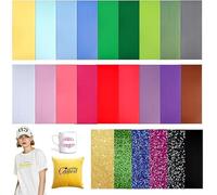 PORFOYO Infusible Lot de 24 feuilles d'encre de transfert Infusible - Feuilles d'encre de transfert réversibles - Papier de sublimation pré-coloré pour t-shirt, tasse, dessous de verre