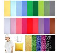 PORFOYO Infusible Lot de 24 feuilles d'encre de transfert Infusible - Feuilles d'encre de transfert réversibles - Papier de sublimation pré-coloré pour t-shirt, tasse, dessous de verre