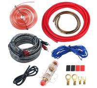 PORFOYO Kit de Câble de Caisson de Basses de Voiture, 1500W 4GA Câble Alimentation Ampli Voiture, Kit Cablage Amplificateur pour Les Amplificateurs de Puissance Audio de Voiture