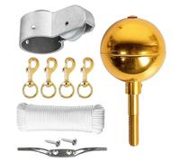 PORFOYO Kit De Réparation De Mât De Drapeau, 11.5 M Kit Mât Drapeau Kit Réparation, Mât De Drapeau, Kits De Réparation De Pièces De Quincaillerie pour Intérieur Et Extérieur