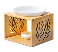 PORFOYO Lampe à parfum pour huiles essentielles, lampe à parfum avec bougie chauffe-plat, réchaud pour huiles parfumées, lampe à cire parfumée, lampe à huile parfumée en céramique, lampe aromatique