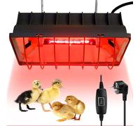 PORFOYO lampe chauffante pour animaux, abat-jour, lampe à lumière rouge de 175 W pour poules, lampe infrarouge, émetteur de chaleur avec interrupteur économique, lampe pour poussins, chiots