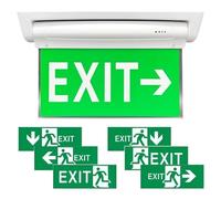 PORFOYO Lampe de secours LED, éclairage permanent, éclairage de secours, éclairage de secours, éclairage de secours, étanche IP30, lampe de signalisation de secours avec batterie de secours 3 h, 6