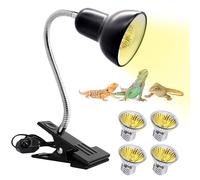 PORFOYO Lampe UV Tortue Terrestre: Lampe Chauffante Poussin, Lampes Chauffante Terrarium, Lampes Chauffantes Tortue avec Pince Métallique Pivotante pour Tortues Lézard (2 Pièces 25W, 2 Pièces 50W)