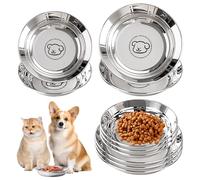 PORFOYO Lot de 10 gamelles pour chat en acier inoxydable 316 - 14 cm + 16 cm - Assiette pour animaux de compagnie, chats, chiots