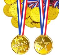 PORFOYO Lot de 100 médailles d'or gagnantes pour enfants, médailles d'or gagnantes, médailles d'or pour l'école, la journée de sport ou les mini-olympiades, médailles d'anniversaire d'enfant