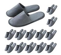 PORFOYO Lot de 12 paires de pantoufles d'invités - Chaussons d'hôtel - En non-tissé - Taille universelle - Pour homme et femme - Lavables - Antidérapants - Pour voyage, hôtel, spa, maison, invités