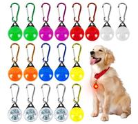 PORFOYO Lot de 18 pendentifs lumineux LED pour chien, clignotant pour chien, collier lumineux avec 3 modes clignotants, lumière clignotante pour collier de chien, cartable, chat, jogger