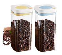 PORFOYO Lot de 2 Boîte à Café Hermétique 1800ml, Bocal Hermétique Vide d’Air pour Café en Grains, Thé, Fruits Secs et Céréales, Récipient Alimentaire avec Joint en Silicone Étanche