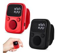 PORFOYO Lot De 2 Compteur à Clic Intelligent: Compteurs à Cliquer, USB Charge, Léger, Compteur De Doigts électrique pour Le Sport, L'école Et L'entraînement D'équipe (Noir, Rouge)