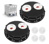 PORFOYO Lot de 2 couvercles de réservoir IBC, 163 mm, pour réservoir d'eau IBC, en plastique, pour réservoir d'eau de pluie, conteneurs