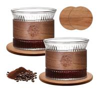 PORFOYO Lot de 2 tasses à expresso, tasses à expresso, verres à cappuccino, tasses à expresso, verres à expresso, tasses à moka, tasses à expresso, tasses à thé pour thé, tasses à expresso pour les