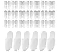 PORFOYO Lot de 20 paires de pantoufles blanches en tissu éponge - Pour hôtel, spa - 28 x 11 cm - Portables pour les voyages, la maison et le salon