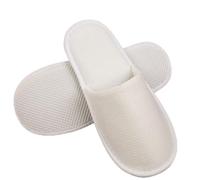 PORFOYO Lot de 20 paires de pantoufles d'invités - En tissu éponge - Blanches - Pour le spa - Pour la salle de bain - Pour les voyages, le salon, la maison - Taille universelle 28 x 11 cm