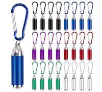 PORFOYO Lot de 24 mini lampes de poche porte-clés en aluminium, 6 couleurs, lampe portable LED petite pour l'école, l'extérieur, la chasse, la randonnée, urgence