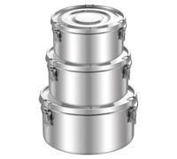 PORFOYO Lot de 3 boîtes à sandwich en acier inoxydable 304 660 ml/1040 ml/1590 ml, boîtes à déjeuner, récipients alimentaires, anti-fuite pour collations, céréales, soupes et repas principaux, etc