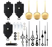 PORFOYO Lot de 3 mouvements à quartz de rechange pour horloge murale avec 6 paires d'aiguilles, silencieux, mouvement à quartz silencieux, kit de bricolage pour horloge murale DIY