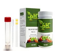 PORFOYO Lot de 300 bandelettes de test de pH du sol, testeur de pH du sol, testeur de pH du sol, 3 à 9, testeur de pH de sol pratique pour jardin, maison, pelouse, plate-bandes, arbres fruitiers