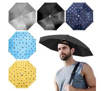 PORFOYO Lot de 5 chapeaux de parapluie, avec bande élastique, accessoire amusant pour les fêtes en plein air, la pêche, le soleil, la plage, le golf, la randonnée