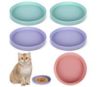 PORFOYO Lot de 5 gamelles en silicone pour chat, gamelles larges et antidérapantes pour nourriture sèche et humide