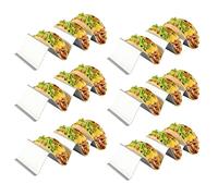 PORFOYO Lot de 6 supports pour taco, tortilla, en acier inoxydable, avec poignées, support en forme de vague, support en acier inoxydable, pour tenir des tacos, hot dogs, tortilla, sandwiches