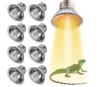 PORFOYO Lot De 8 Ampoule Chauffante Terrarium, Lampe Chauffante Terrarium, Tortue Soleil Ampoule, 220V 50W Heat Bulb, E27 Dimmable Lampe Pour Tortue, Lézard, Aquarium, Habitat