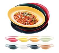 PORFOYO Lot de 8 assiettes creuses à pâtes, à spaghetti, assiettes creuses de 23 cm, belles assiettes à pâtes, en plastique, assiettes à pâtes, pour pâtes, steaks, salades, passent au lave-vaisselle