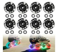 PORFOYO Lot De 8 Roues De Rollers En Ligne 72/76/80 MM Avec Roulements À Billes, Roue De Roller En Ligne, Roues Universelles En Polyuréthane Pour Tous Les Types De Patins À Roulettes (76MM)