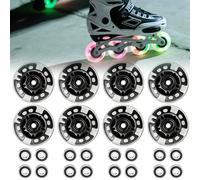 PORFOYO Lot De 8 Roues De Rollers En Ligne 72/76/80 MM Avec Roulements À Billes, Roue De Roller En Ligne, Roues Universelles En Polyuréthane Pour Tous Les Types De Patins À Roulettes (80MM)