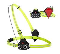 PORFOYO Lumière de course à 350 lumens, lampe de course à pied, jogging, ceinture de course avec réflecteurs intégraux, 2 couleurs de lumière, lampe de poitrine LED rechargeable par USB pour course à