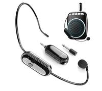 PORFOYO Microphone sans Fil, 2.4G Micro Casque sans Fil, Micro Serre Tete sans Fil, Wireless Microphone Serre Tête, Transmission sans Fil de 30m pour Amplificateur de Voix, Guide Tourisme