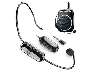 PORFOYO Microphone sans Fil, 2.4G Micro Casque sans Fil, Micro Serre Tete sans Fil, Wireless Microphone Serre Tête, Transmission sans Fil de 30m pour Amplificateur de Voix, Guide Tourisme