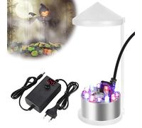 PORFOYO Nébuliseur à Ultrasons, 350 ML/h Brumisateur à Ultrasons avec 12 LED, Mist Maker, Réglable Mini Machine à Fumée avec Protection Anti-éclaboussures Amovible pour Fontaines, Etangs, Halloween