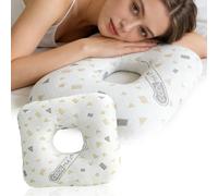 PORFOYO Oreiller avec Trou, Coussin De Piercing avec Trou, Oreiller De Piercing, Dormir sur Côté Réglable, Doux Oreillers Donut pour Les Oreilles Latérales Et Le Soulagement De La Douleur, Gris