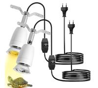 PORFOYO Pack de 2 Support de Lampe E27, 150W Support De Lampe Chauffante, Douille Céramique E27 avec Interrupteur et Clip, Lampe Reptile Céramique pour Tortue Chauffante Poussin Lézard Serpent Animal